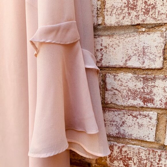 Calvin Klein Blush Pink Bell Sleeve Blouse - Picture 3 of 9